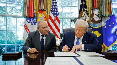 Встреча премьер-министра Никола Пашиняна с президентом США Дональдом Трампом (9 августа 2025). Вашингтон
