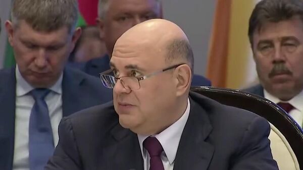 Премьер-министр РФ Михаил Мишустин на заседании межправсовета ЕАЭС (15 августа 2025). Чолпон-Ата - Sputnik Армения
