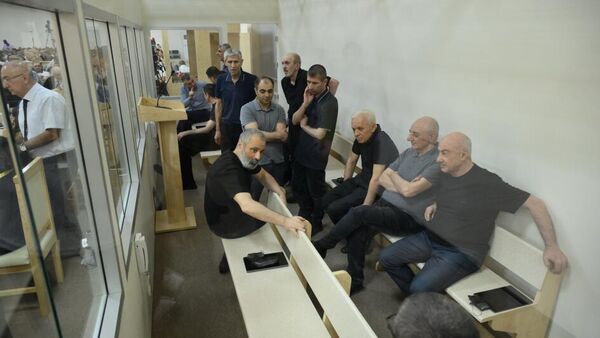 Судебное заседание над армянским военно-политическим руководством Нагорного Карабаха (15 августа 2025). Баку - Sputnik Армения