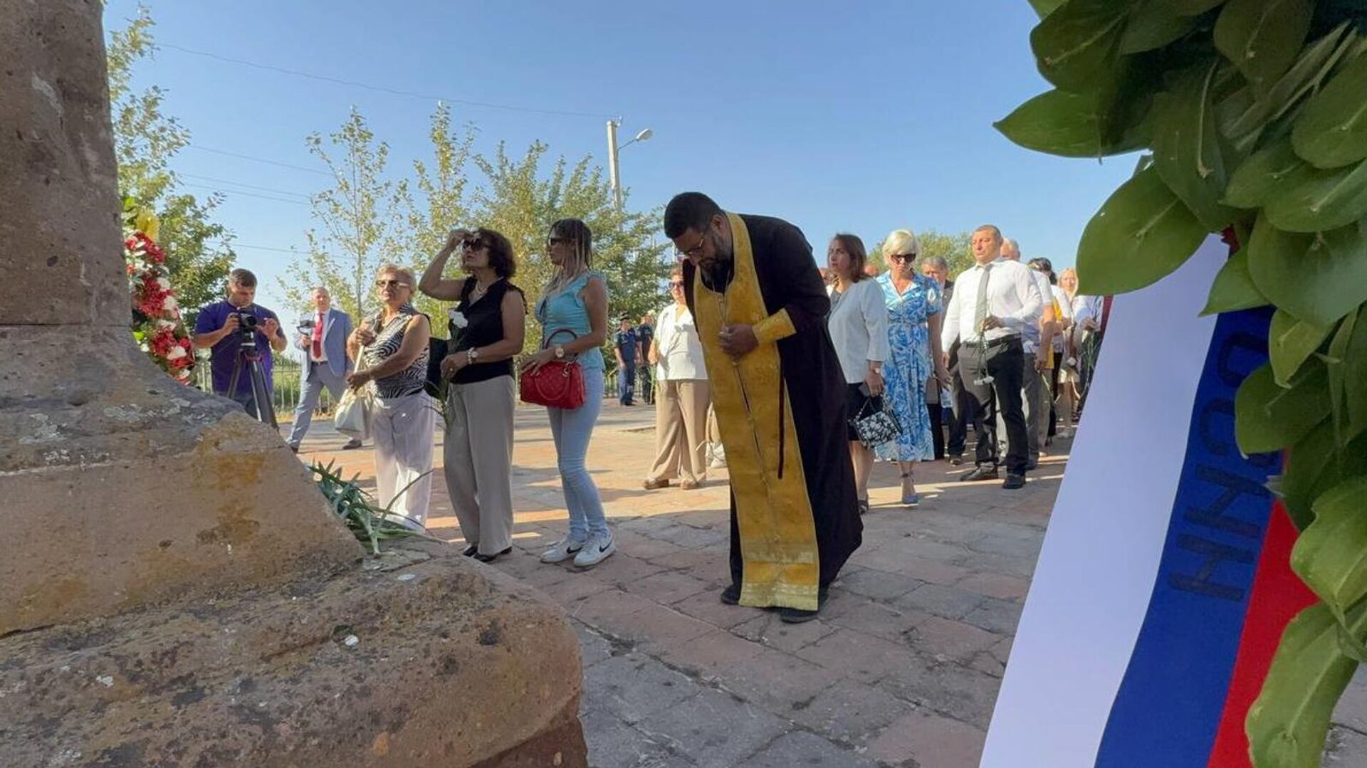 Торжественный митинг к 198-летию победы в Ошаканской битве  у памятника Русским воинам (18 августа 2025). Армавирская область - Sputnik Армения, 1920, 18.08.2025