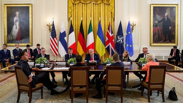 ԱՄՆ նախագահ Դոնալդ Թրամփի հանդիպումը Ուկրաինայի նախագահ Վլադիմիր Զելենսկու և եվրոպական առաջնորդների հետ - Sputnik Արմենիա