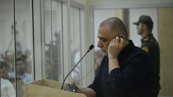 Рубен Варданян во время суда (19 августа 2025). Баку - Sputnik Армения