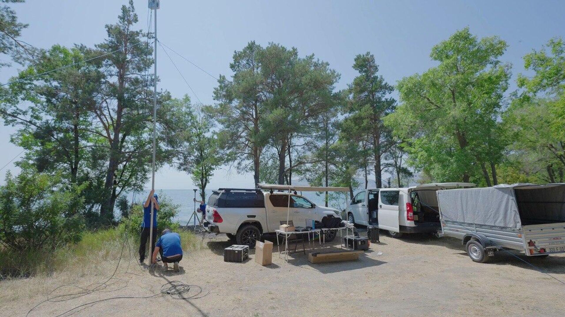 Оперативная команда РАЦГР отработала задачи по организации базового лагеря и быта, а также развертыванию подвижного пункта управления (ППУ) (24-26 августа 2025). озеро Севан - Sputnik Արմենիա, 1920, 26.08.2025