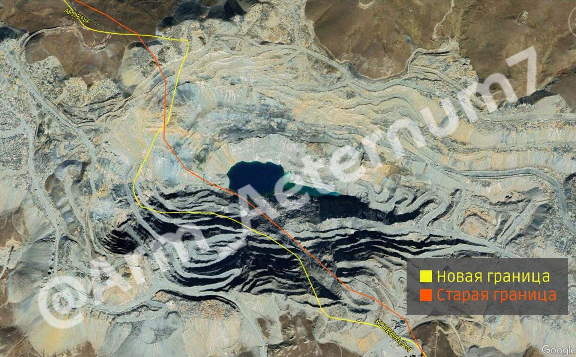 Армяно-азербайджанская граница в районе Соткского рудника по картам Google - Sputnik Армения, 1920, 27.08.2025