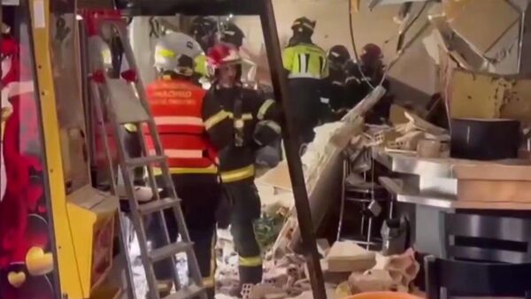 Кадры с места взрыва в баре в испанском Мадриде. - Sputnik Армения