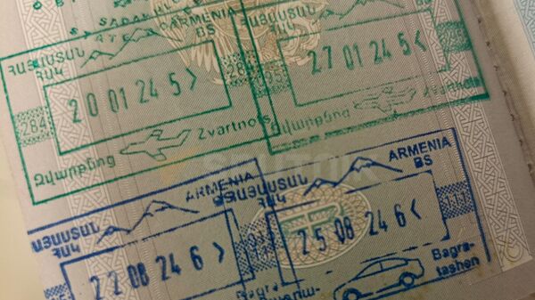 Изображение горы Арарат на визовой печати Армении - Sputnik Армения