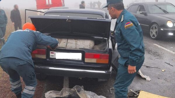 ДТП на перекрёстке села Шинуайр (19 сентября 2025). Сюник - Sputnik Армения