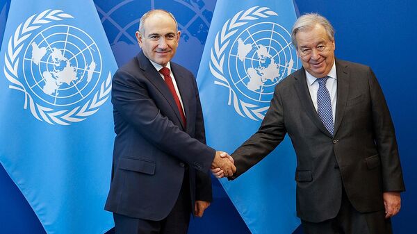 Премьер-министр Никол Пашинян встретился с генеральным секретарем ООН Антониу Гутерришем (27 сентября 2025). Нью-Йорк - Sputnik Армения