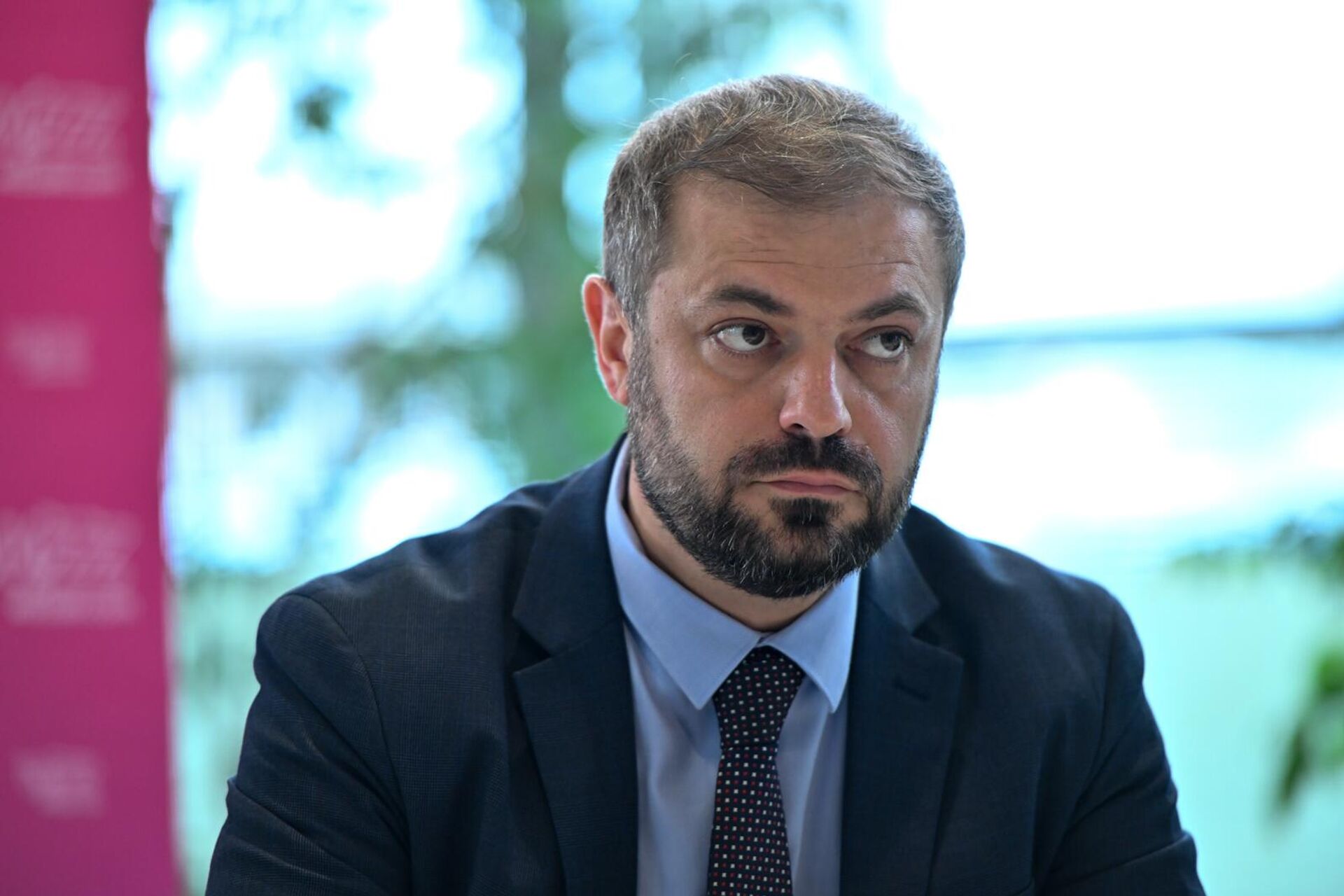 Министр экономики Геворг Папоян на пресс-конференции, посвященной официальному открытию базы Wizz Air (1 октября 2025). Еревaн Министр экономики Геворг Папоян на пресс-конференции, посвященной официальному открытию базы Wizz Air (1 октября 2025). Еревaн - Sputnik Армения, 1920, 01.10.2025