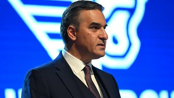 Арман Татоян на брифинге представляет свою партию Крылья единства (9 октября 2025). Еревaн - Sputnik Армения