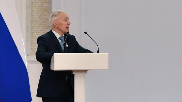 Первый заместитель научного руководителя Всероссийского научно-исследовательского института автоматики имени Н.Л.Духова Юрий Бармаков на церемонии вручения Государственных премий РФ (12 июня 2022). Москвa - Sputnik Армения