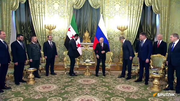 Встреча президентов РФ и Сирии Владимира Путина и Ахмеда аш-Шараа - Sputnik Армения