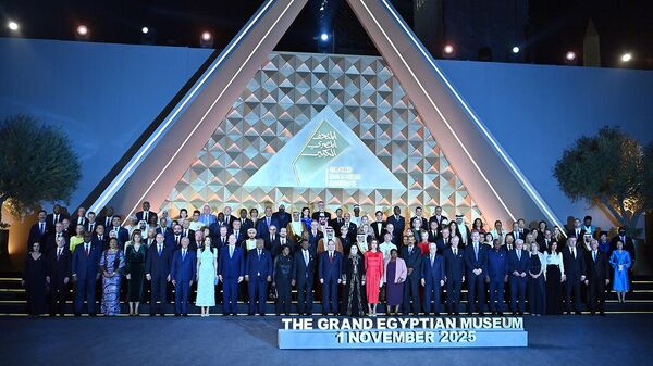 Президент Ваагн Хачатурян на торжественной церемонии открытия Большого Египетского музея (1 ноября 2025). Каир - Sputnik Армения