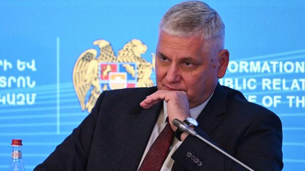 Сергей Маркедонов на ежегодном международном двухдневном мероприятии Форум Орбели: построение мира и многостороннего сотрудничества (4 ноября 2025). Еревaн - Sputnik Армения