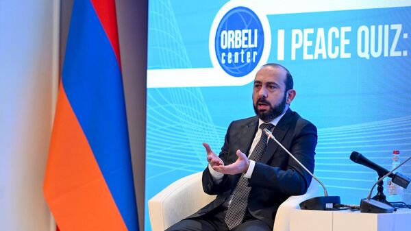 Министр иностранных дел Арарат Мирзоян на ежегодном международном мероприятии Форум Орбели: построение мира и многостороннего сотрудничества (5 ноября 2025). Еревaн - Sputnik Армения