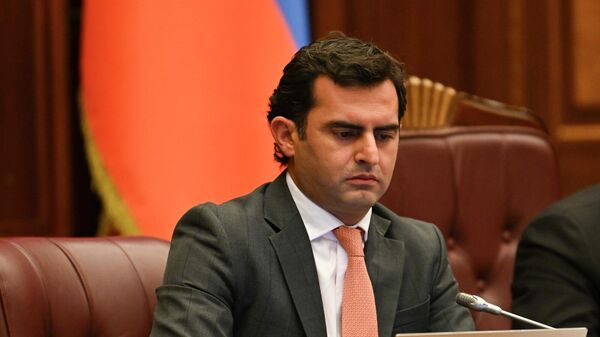 Вице-спикер НС Акоп Аршакян во время правительственного часа в Национальном собрании (12 ноября 2025). Еревaн - Sputnik Армения