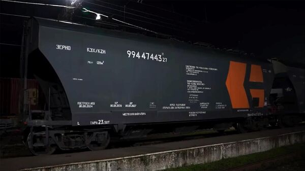 Вагон с казахстанским зерном на железнодорожной станции в Тавуше - Sputnik Армения