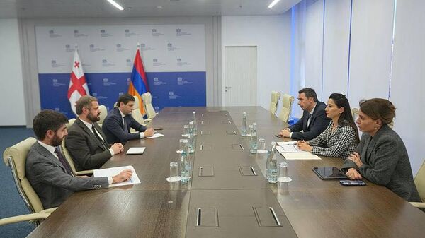 Министр экономики Геворг Папоян встретился с министром экономики и устойчивого развития Грузии Мариам Квривишвили (19 ноября 2025). Тбилиси - Sputnik Армения