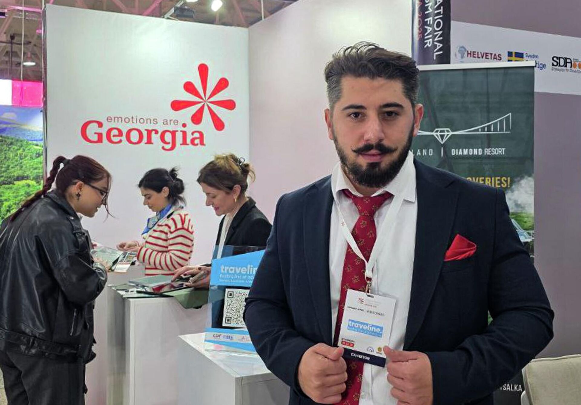 Основатель и гендиректор Traveline Tourism Бека Чихрадзе принимает участие на Международной туристической выставке ITF Armenia 2025 в выставочном центре Meridian (21 ноября 2025). Еревaн - Sputnik Армения, 1920, 21.11.2025