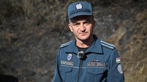 Начальник отдела защиты населения Тавушского регионального спасательного управления, подполковник спасательной служб Саргис Маркосян - Sputnik Армения