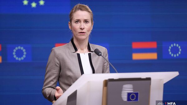 Верховный представитель Европейского союза по иностранным делам и политике безопасности Кая Каллас во время пресс-конференции по итогам 6-го заседания Совета партнерства Армения-ЕС (2 декабря 2025). Брюссель Верховный представитель Европейского союза по иностранным делам и политике безопасности Кая Каллас во время пресс-конференции по итогам 6-го заседания Совета партнерства Армения-ЕС (2 декабря 2025). Брюссель - Sputnik Армения