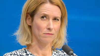 Кая Каллас во время пресс-конференции перед заседанием ЕС по иностранным делам (15 июля 2025). Брюссель