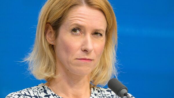 Кая Каллас во время пресс-конференции перед заседанием ЕС по иностранным делам (15 июля 2025). Брюссель - Sputnik Армения