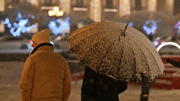 Ночной снегопад в Ереване - Sputnik Армения