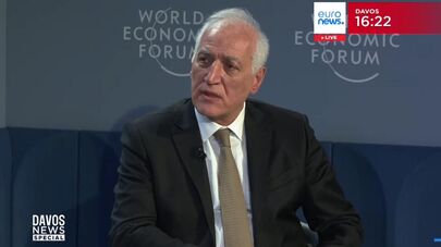 Президент Ваагн Хачатурян во время выступления в Давосе (20 января 2026). Швейцария