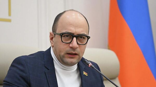 Депутат Айк Мамиджанян во время брифинга (22 января 2026). Еревaн - Sputnik Армения