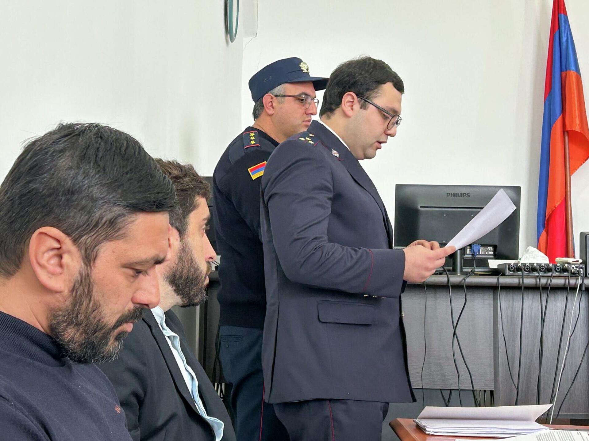 Степан Асатрян во время первого заседания суда общей юрисдикции первой инстанции Арагацотнской области (26 января 2026). Еревaн - Sputnik Армения, 1920, 26.01.2026