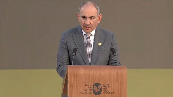 Նիկոլ Փաշինյանը «Զայեդ» մարդկային եղբայրության մրցանակի հանձնման արարողությանը - Sputnik Արմենիա