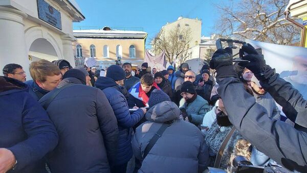 Митинг представителей армянской общины России у посольства Армении в РФ - Sputnik Արմենիա