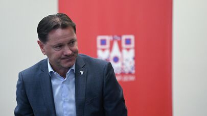 Дмитрий Аленичев на пресс-конференции делегации Российского футбольного союза и Российской Премьер-лиги (5 февраля 2026). Еревaн