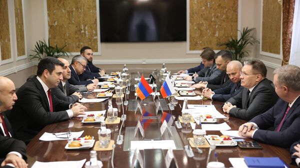  Ալեն Սիմոնյանի հանդիպումը «Ռոսատոմ» պետական կորպորացիայի գլխավոր տնօրեն Ալեքսեյ Լիխաչովի հետ  - Sputnik Արմենիա