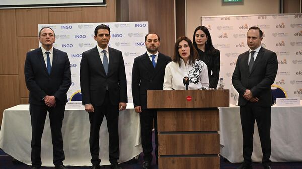 Министр здравоохранения Анаит Аванесян на церемонии подписания документа с частными страховыми компаниями (9 февраля 2026). Еревaн - Sputnik Армения