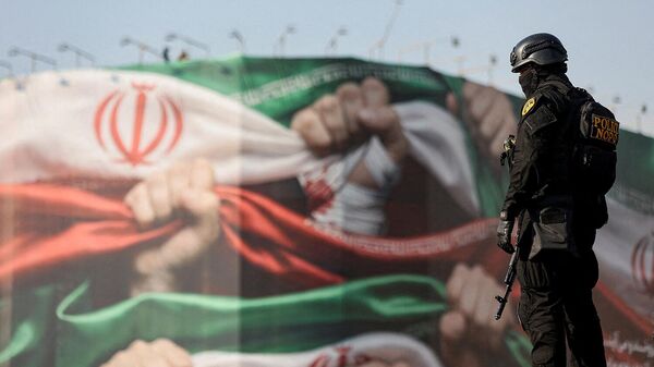 Сотрудник иранской полиции на проправительственном митинге (12 января 2026). Тегеран - Sputnik Армения