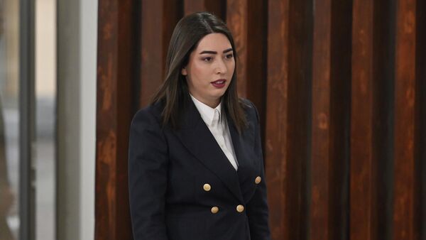 Министр внутренних дел Арпине Саркисян прибыла на пресс-конференцию (13 февраля 2026). Еревaн - Sputnik Армения