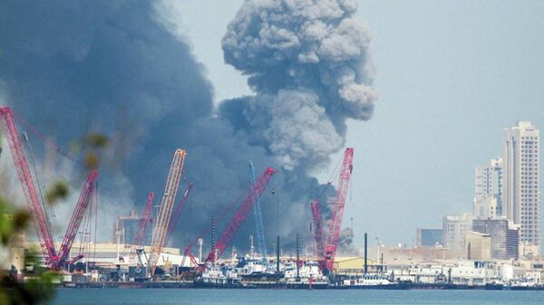 Последствия прямого попадания иранских ракет в базу Пятого флота США в Манаме (28 февраля 2026). Бахрейн - Sputnik Армения