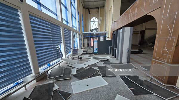 Разрушения в аэропорту Нахиджевана после атаки иранских дронов (5 марта 2026). Нахиджеван - Sputnik Армения