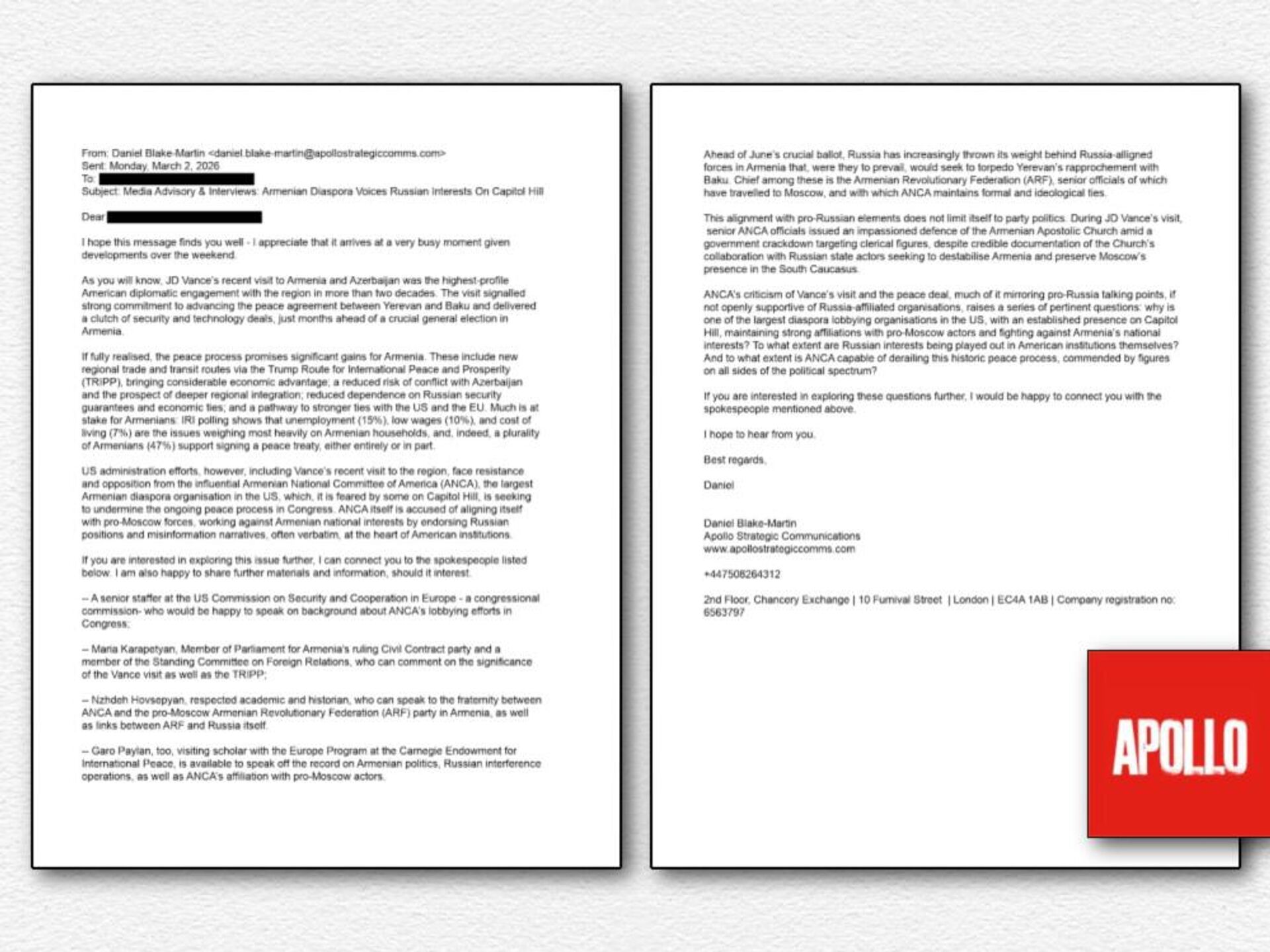 Секретное письмо, отправленное американским СМИ - Sputnik Армения, 1920, 11.03.2026