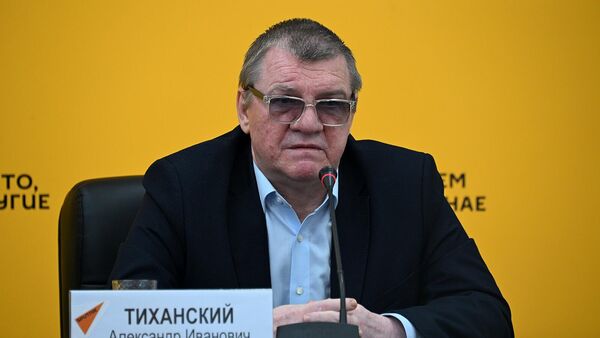 Военный эксперт Александр Тиханский во время видеомоста на тему: Удастся ли Трампу втянуть Турцию в конфликт с Ираном (13 марта 2026). Минск - Sputnik Армения