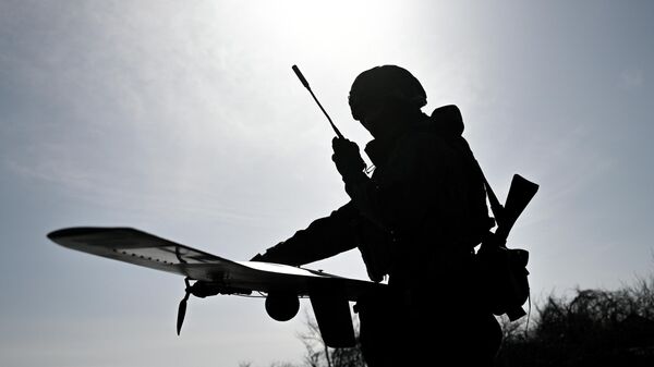 Боевая работа расчета БПЛА Скат 350М группировки войск Центр на Днепропетровском направлении СВО - Sputnik Армения