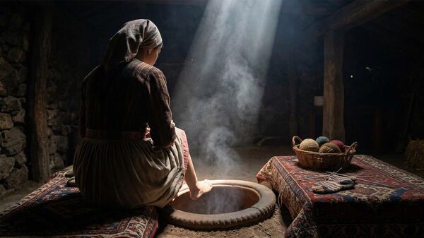 Թոնրի մոտ նստած կին - Sputnik Արմենիա