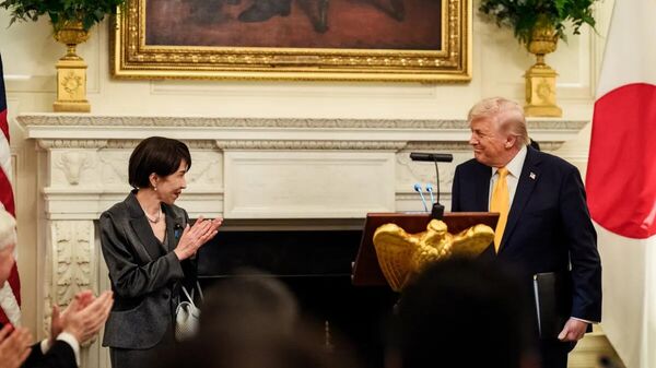 Ճապոնիայի վարչապետ Սանաե Տակաիտին և ԱՄՆ նախագահ Դոնալդ Թրամփը - Sputnik Արմենիա