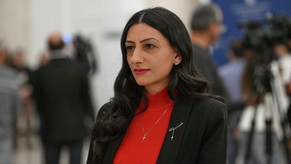 Омбудсмен Анаит Манасян общается с прессой после заседания правительства (25 марта 2026). Еревaн - Sputnik Армения