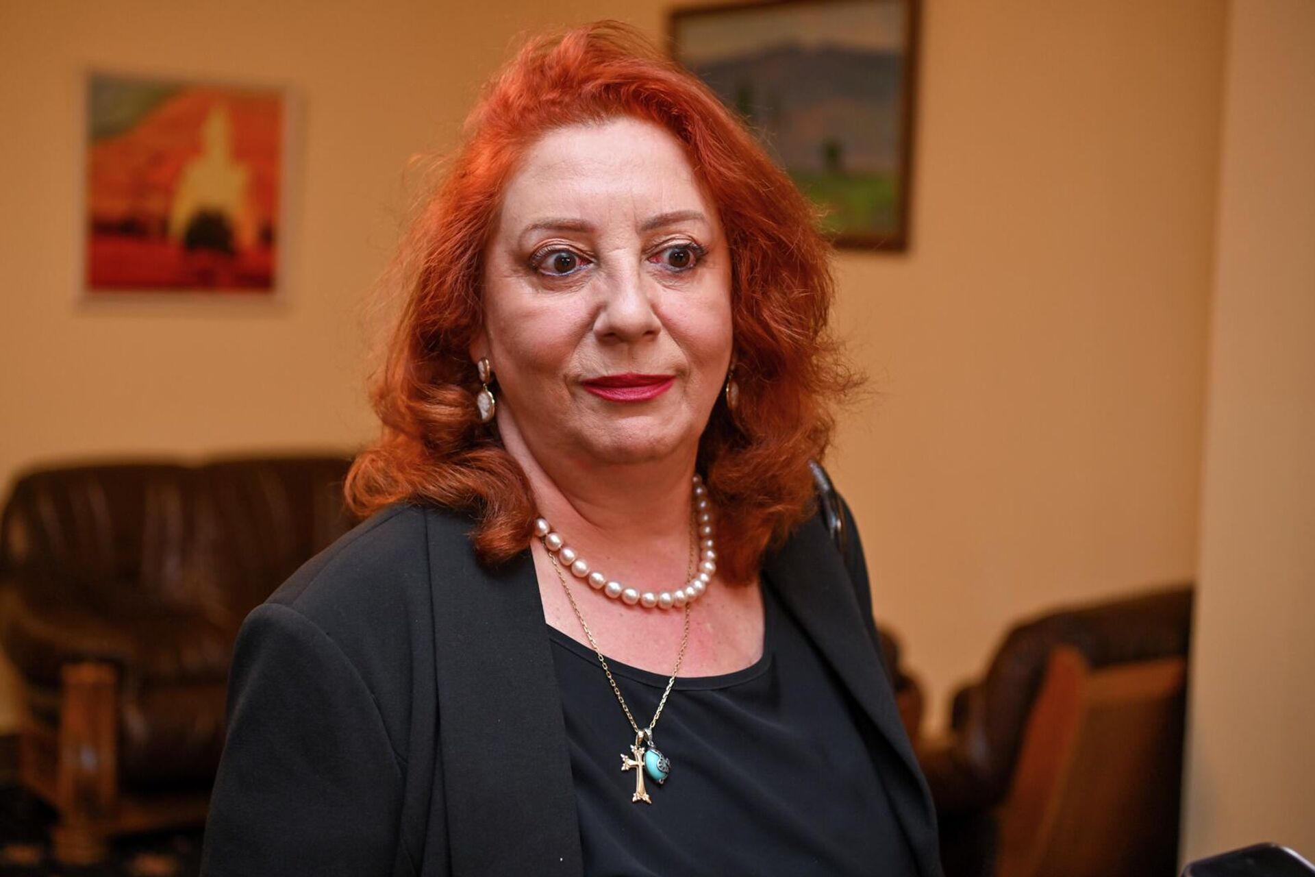 Директор института филологии и межкультурной коммуникации РАУ Нина Таткало на торжественной церемонии вручения гос.наград и благодарностей Президента РФ за вклад в развитие культурно-гуманитарных связей России и Армении (26 марта 2026). Еревaн - Sputnik Армения, 1920, 26.03.2026