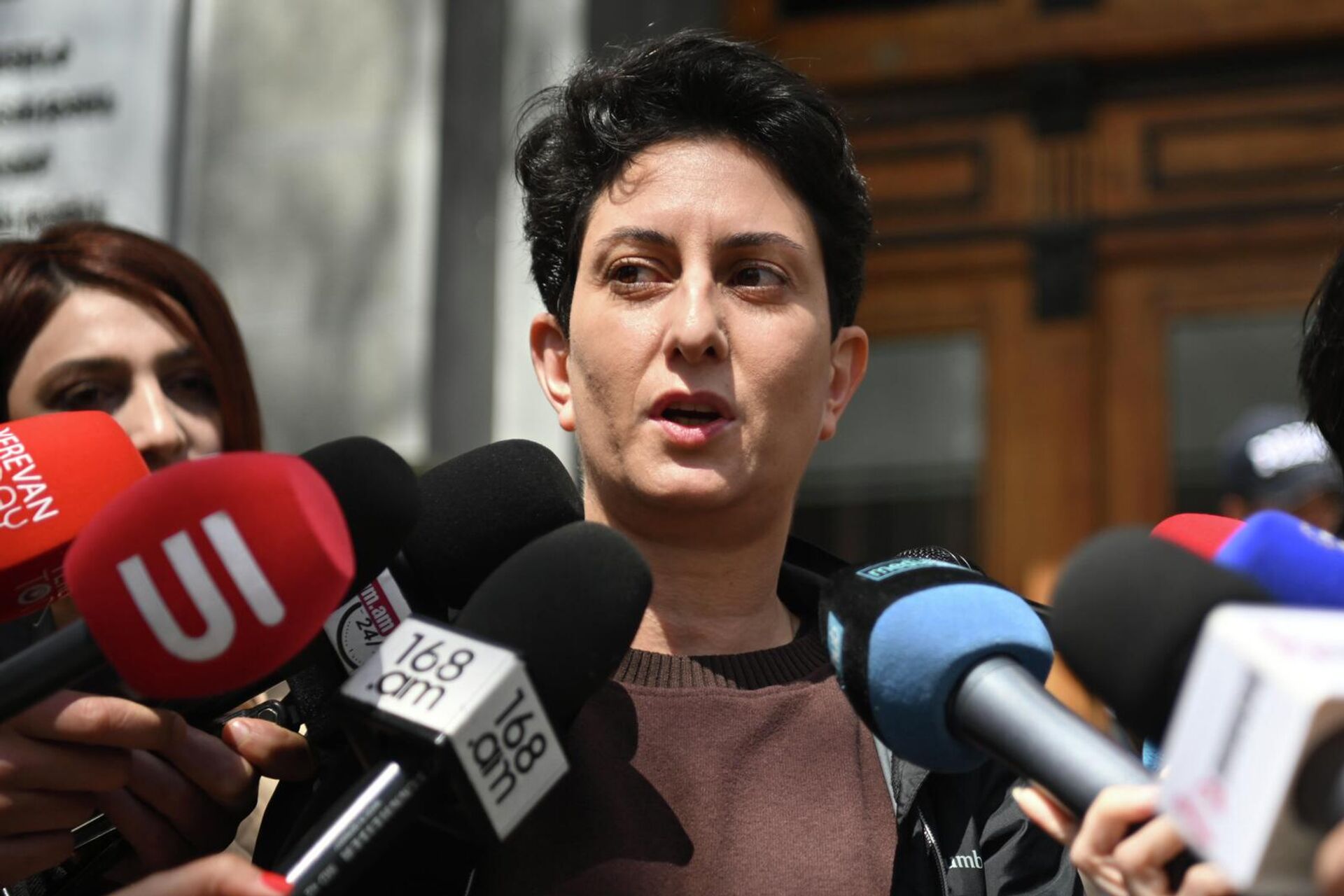 Акция в поддержку 18-летнего Давида Минасяна, арестованного после инцидента в церкви Св.Анны (9 апреля 2026). Еревaн Акция в поддержку 18-летнего Давида Минасяна, арестованного после инцидента в церкви Св.Анны (9 апреля 2026). Еревaн - Sputnik Армения, 1920, 09.04.2026