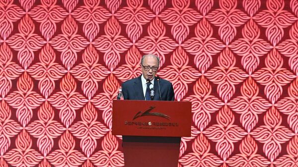 Ара Айвазян во время съезда партии Процветающая Армения и презентации программы и команды Предложение Армении (9 апреля 2026). Абовян - Sputnik Армения