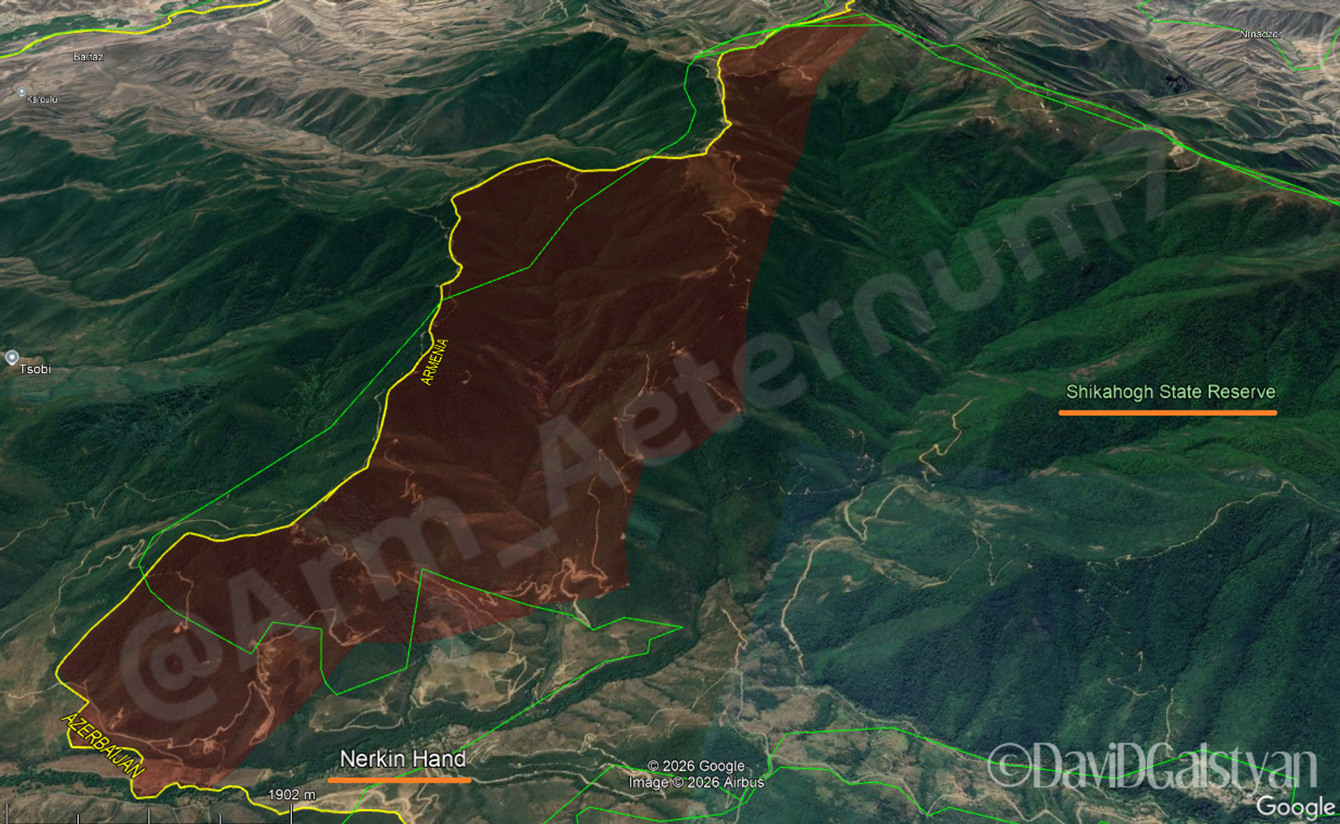 Оккупированная Азербайджаном территория Армении в районе села Неркин Ханд в Сюнике - Sputnik Армения, 1920, 13.04.2026